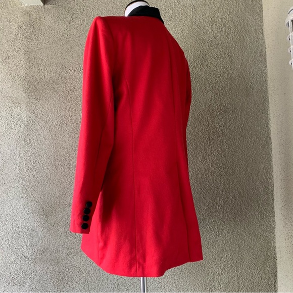 🔥5/$20🔥 “Amanda Smith” Red Pure Wool Jacket Velvet Collar size 12 - Picture 7 of 16